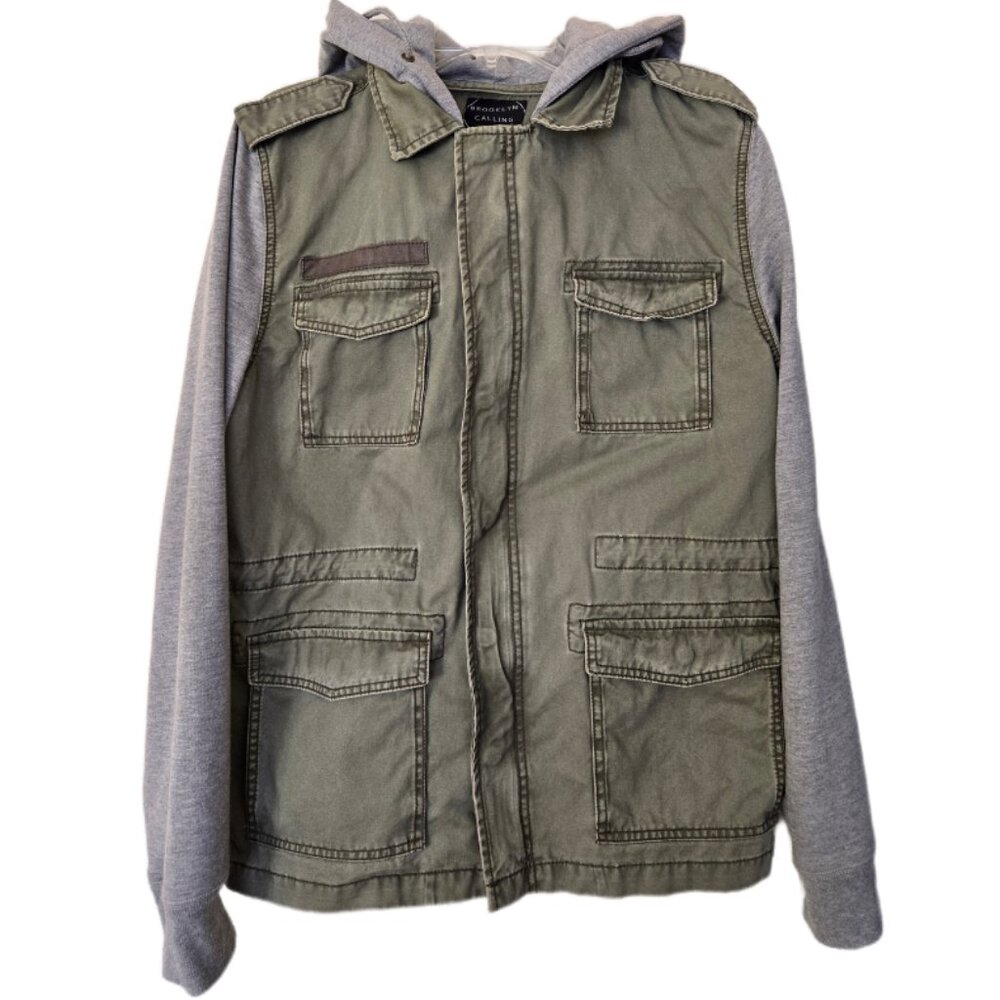 Brooklyn Calling N.Y.C. Men’s Jacket - Size M - Khaki & Grey - Mixed Fabric